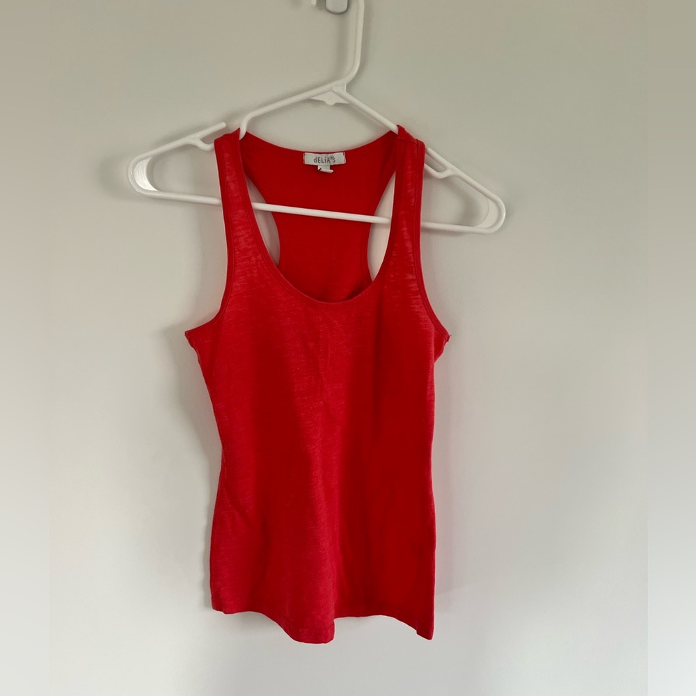 Salmon pink Delia’s racerback tank
